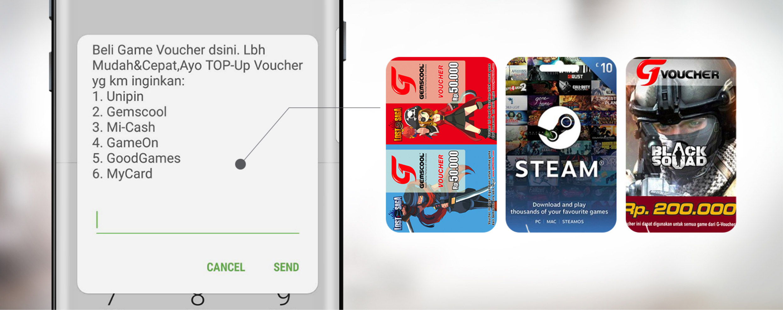 Voucher distribution through UMB